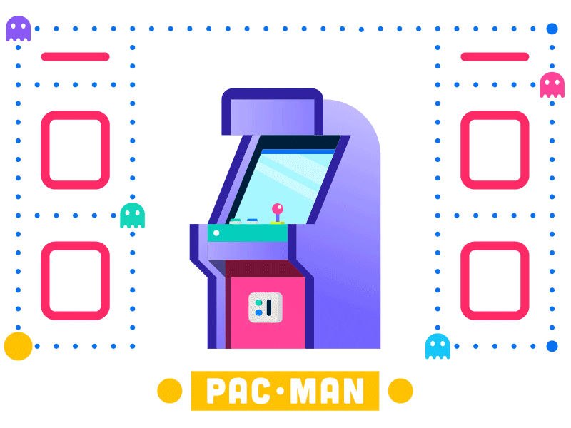 Pac-Man Arcade Game animation arcade bartop console design fun gaming illustration pac man retro vintage