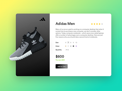 Concept Adidas Website Design adidas concept gradient graphics shoes website