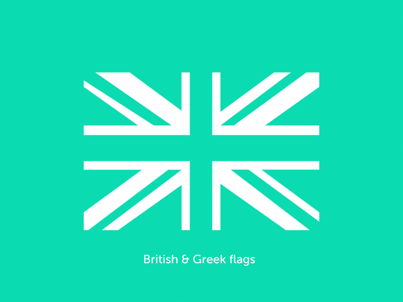 Flags animation britain flag greece