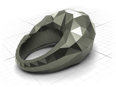 Faceted Ring 3d faceted ring