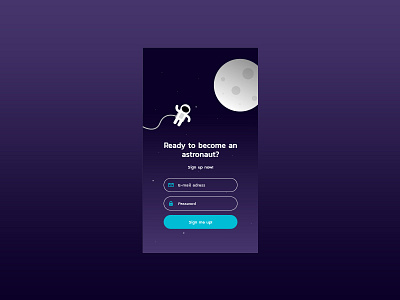 DailyUI #001 - Sign Up app astronaut dailyui design illustration sign space ui up