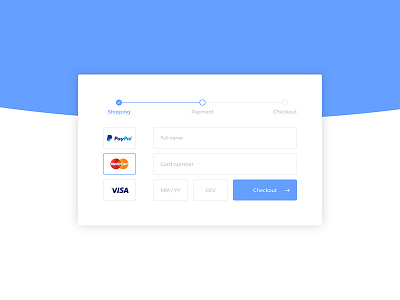 DailyUI #002 - Credit Card Checkout blue card checkout clean credit dailyui ui