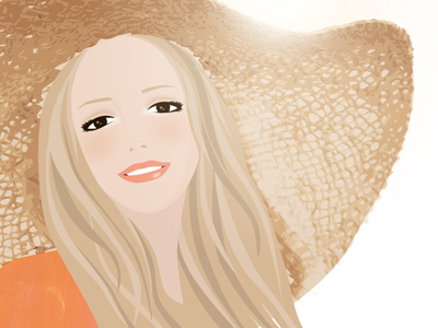 Girl girl illustration orange summer