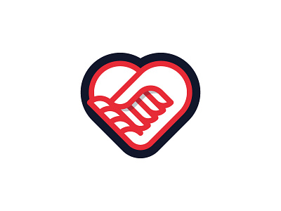 Children's support organisation. charity child hand heart logo support