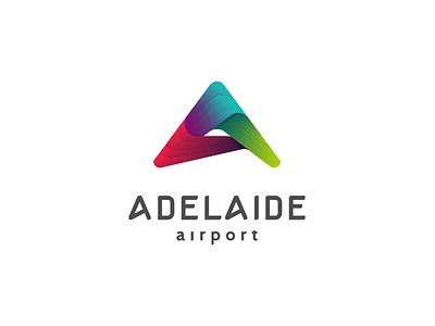 Adelaide airport abstract airport boomerang logo mark