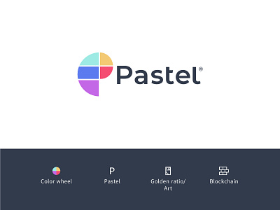 Pastel art blockchain branding color crypto geometry golden ratio graphic design icon logo mark pastel