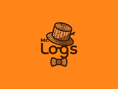 Mr. Logs bow-tie font gentleman lettering logo wood