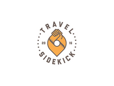 Travel sidekick bro hand logo mark sidekick travel