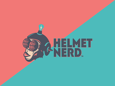 Nerd helmet illustration logo monkey nerd sci fi t shirt