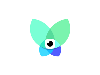 Butterfleye bright butterfly color eye logo