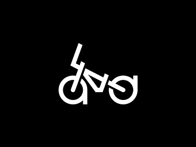 AD44 44ad bicycle bike bmx font illusion initials lettering lettermark logo