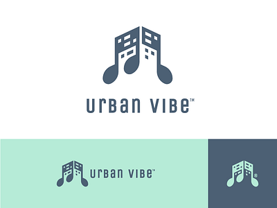 Urban Vibe building city logo mark music note shop skyscraper smart urban vibe