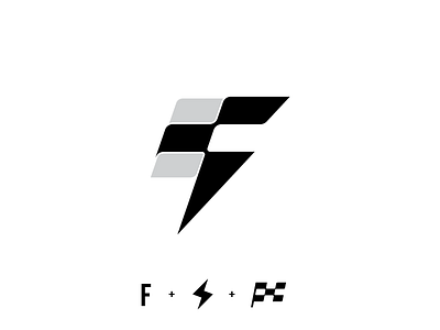 Fast&Furious f fast finish flag letter lettermark lightning logo race