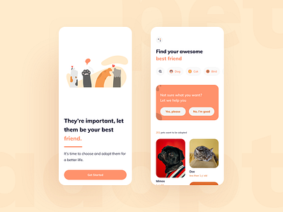 They Need Your Love app clean design home mobile onboarding ui