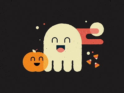 Spooky Friends cute distressed friends ghost halloween illustration illustration design pumpkin spooks texture