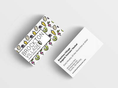 Brockton Village Organic Farmers’ Market business cards farmers market illustration motif pattern typography vegetables