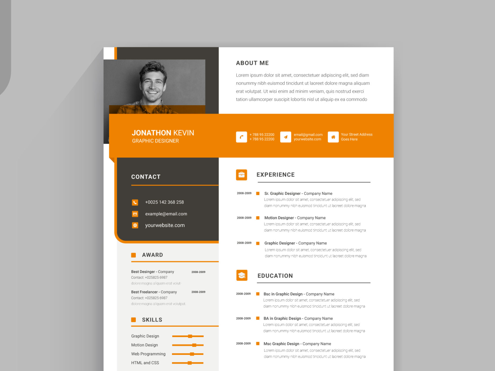 Resume Templates Design by Sujhon Sharma on Dribbble