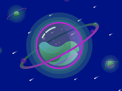 Take space to get health alien circle design illustration illustration art illustrator magic neon planet