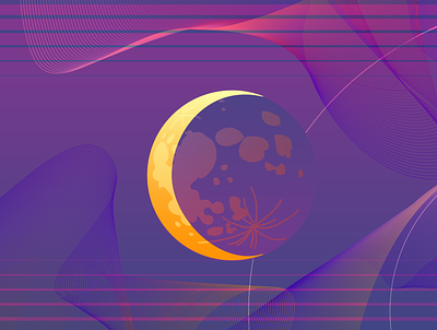 Crocus New Moon blend tool crocus crocus new moon flat design illustration illustrator moon new moon saffron