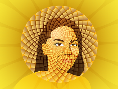 Sunflower Clara art fractal illustration illustrator portrait summer sun sunflower yellow