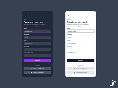 Tensi Sign up - Dark and Light Mode app app design design figma ui