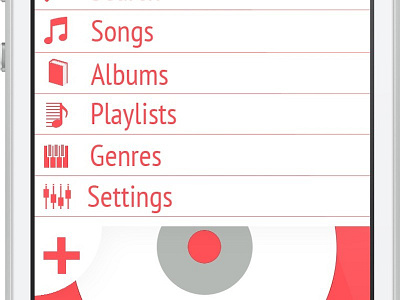 Music Menu flat minimalist