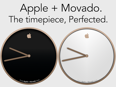 Apple + Movado Champagne Watch Advertisement chronograph gold hands minimalist old retro typography watch