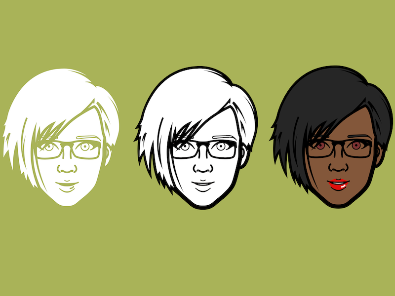 Face Design Progression negative space human person identity face