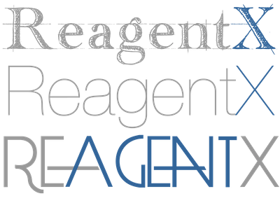 Reagent X Site Header Logos agent header teal typography web