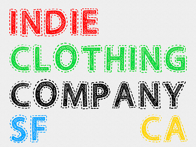 Indie Clothing Company blue corporate fabric hipster independent indie pretty red sewn texture typography