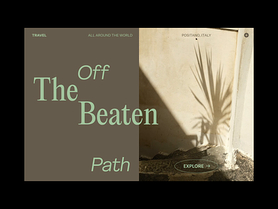 Off The Beaten Path : Interactive Web Design 2d art direction branding interactive design landing page minimal pieday playoff protopie prototype animation typography ui website