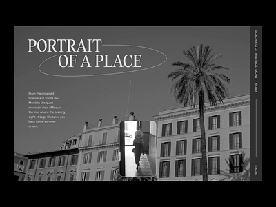 Portrait of a Place animated animation blog brand identity branding homepage landing page minimal minimal design motion graphic travel app ui ui ux