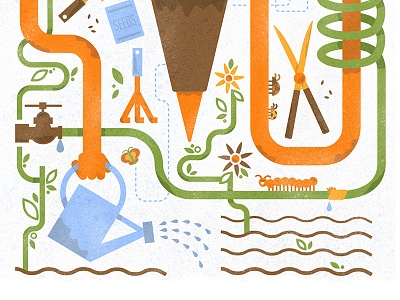 Happy Carrot Farmer [bottom] farmer garden illustration vector veggie