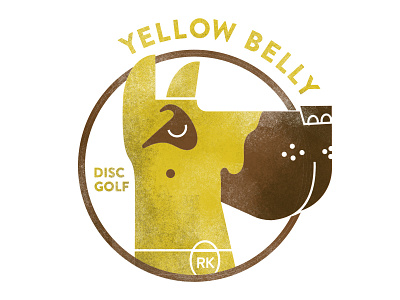 Yellow Belly Logo disc golf dog great dane grit illustration logo texture vector