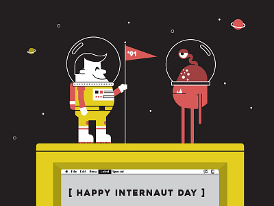 Internaut Day alien illustration internaut space spaceman vector