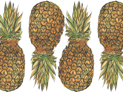 Pineapple Summer art fruit handdrawn illustration ink marker pattern pineapple surface pattern design watercolor