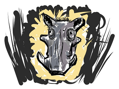Warthog adobe ideas animal illustration sketch warthog