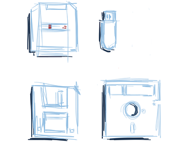 Disks & Drives disk drive floppy icon ipad sketch thumb drive wacom creative stylus zip