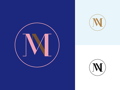 Letter MN brand clothes combination cosmetics house letter logo mark mn