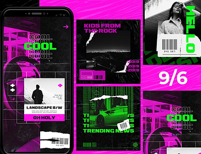 Neon Instagram Template creative design fashion design instagram instagram banner instagram post instagram stories instagram template socialmedia typography