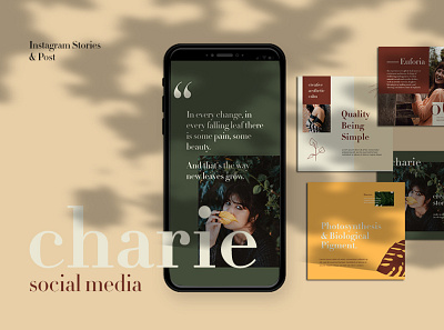 Charie Instagram Template branding design fashion fashion design flat instagram simple social media socialmedia typography woman woman portrait