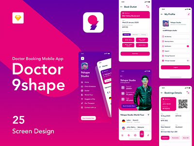 9shape Doctor Booking Apps IOS Ui Kit mnml newz sketch sketch app ui kit ui8