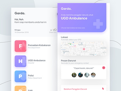 #Exploration UI Emergency App - Garda ambulance app appui design emergency exploration iphone purple simple sketch ui