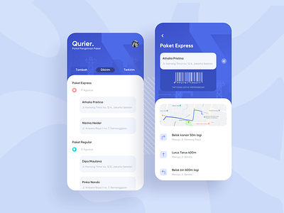 Exploration | Delivery App for Courier app blue courier delivery exploration kurir maps simple