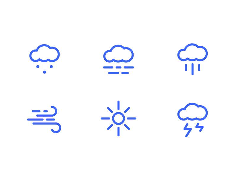 Weather icons 2 snow thunder wind sun rain fog cloud clouds weather app weather