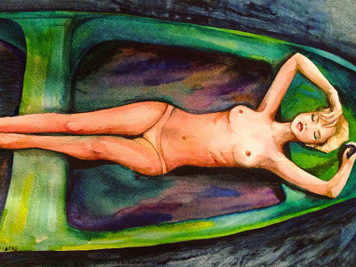 Women on a boat boat drawing girl painting watercolor