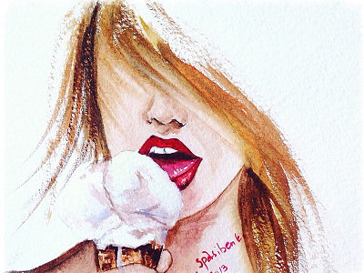 Icecream draw drawing girl icecream illustration paint painting watercolor