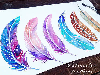 Watercolor cosmic feathers bright cosmic cosmic feathers watercolor feathers