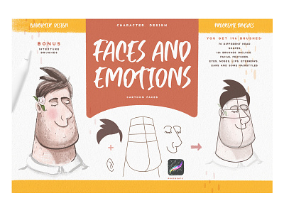 Faces & Emotions Procreate Brush cartoon characters character design drawing ipad procreate