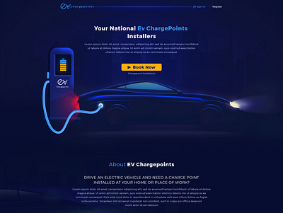 EV ChargePoints Webdsite Design ui website design